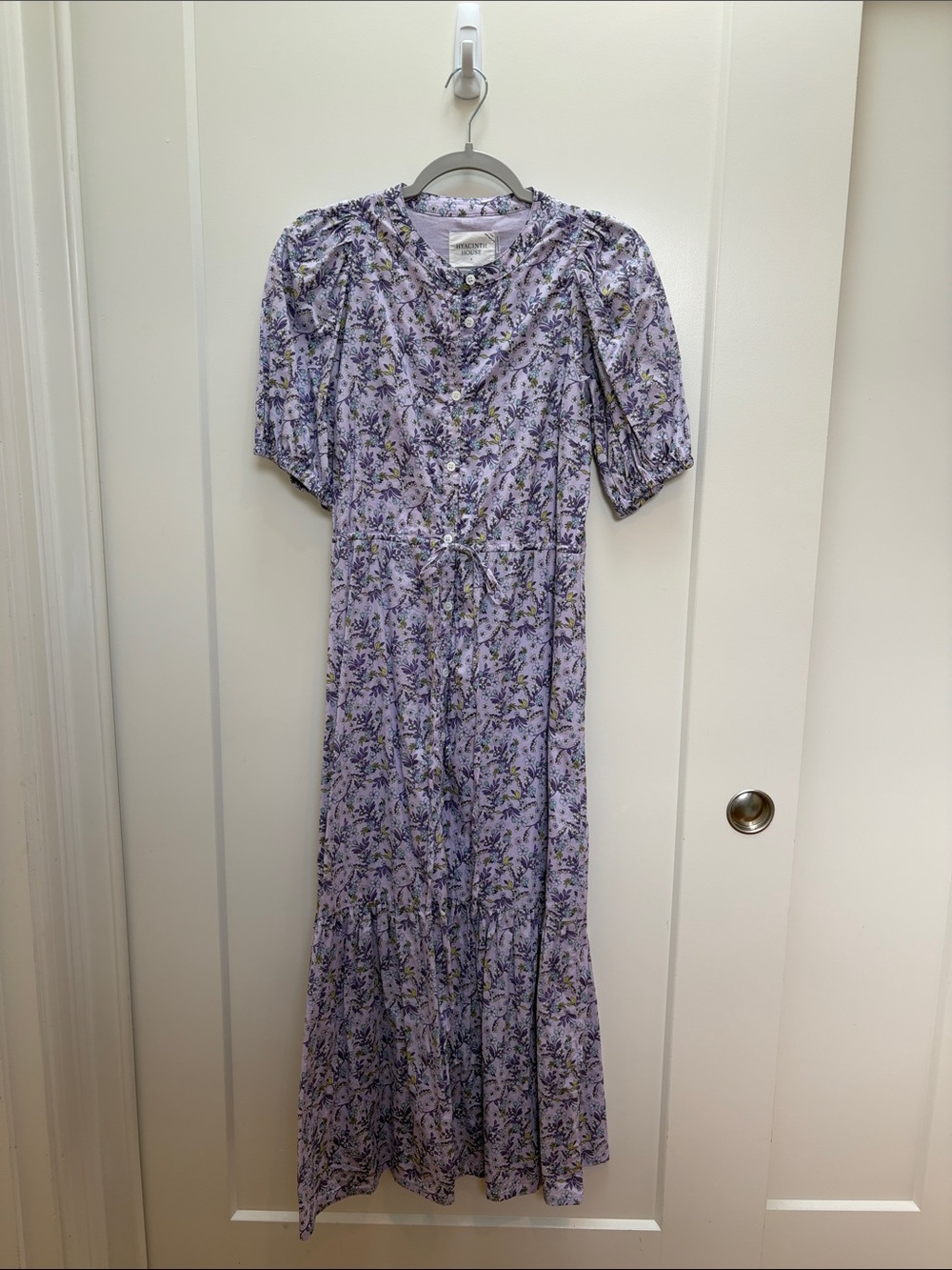 Tuckernuck Lavender Floral Maxi Dress with Waist Tie